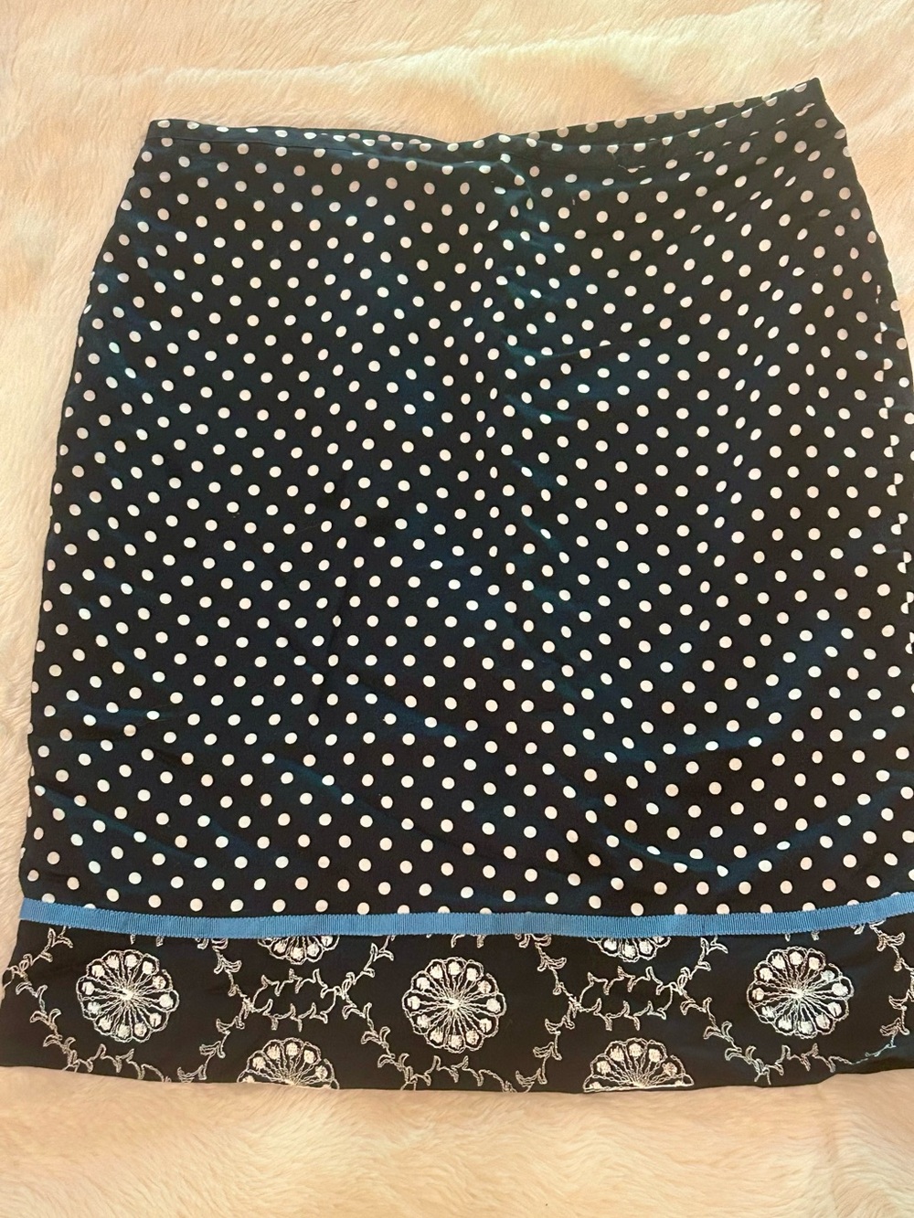 LOFT Navy Dot Pencil Skirt Sz. 6